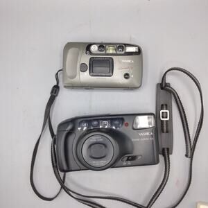 Lot of 2 Vintage Cameras Yashica, Auto Focus Strap Clean Inside Untested